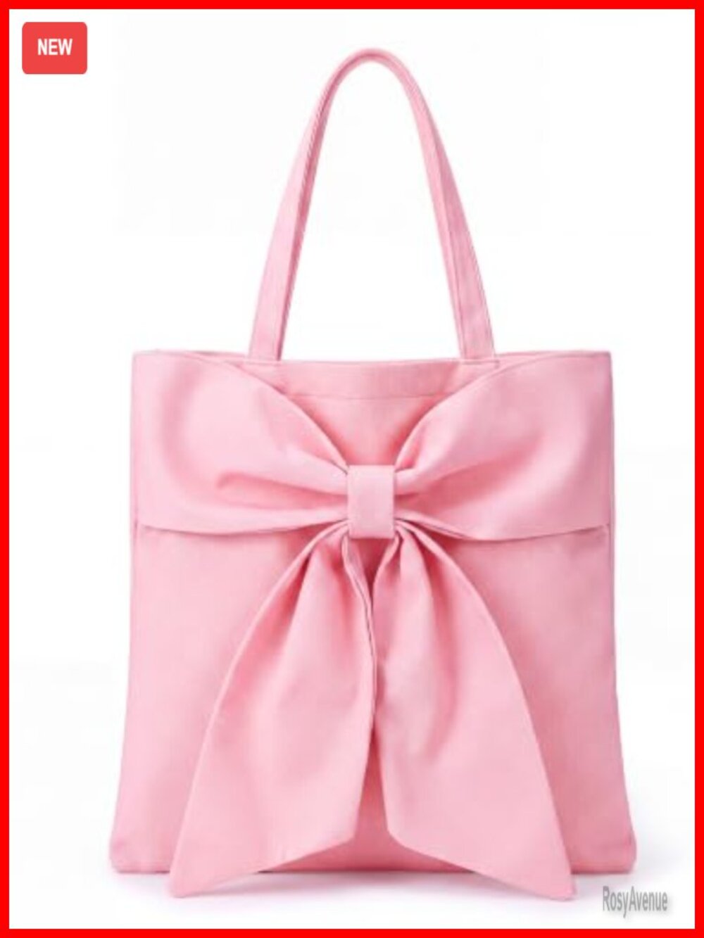 Canvas Tote Bag with Bow Handle Women Coquette Style Work Travel Lightweight